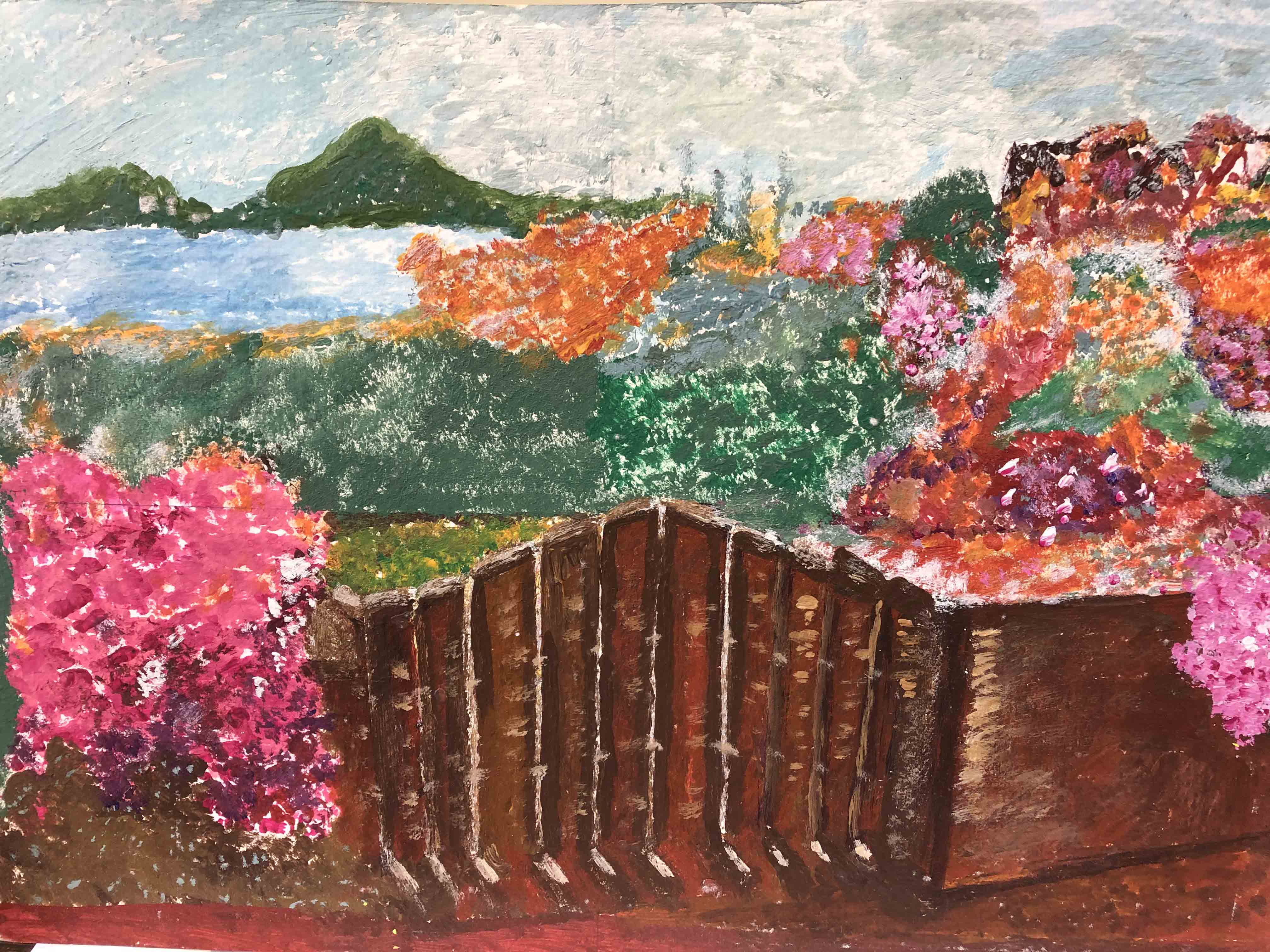 Paisaje de una persona con la enfermedad en estado leve-moderado. "Taller de Arteterapia realizado por personas afectadas de alzheimer en AFA VITAE San Fernando". 
